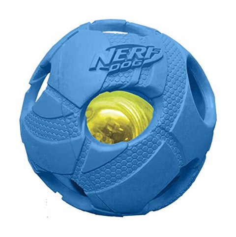 Nerf Dog ASSORTMENT: 2.5in LED Bash Ball Dog Toy 1 Blue