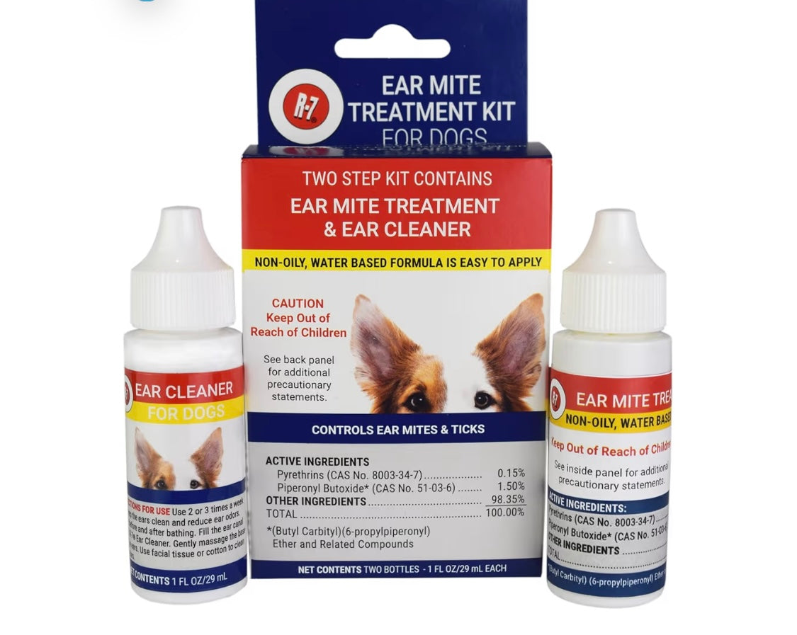 Miracle Care Ear Mite Treatment Kit for Dogs, 1-fl oz bottles, 2 count ...