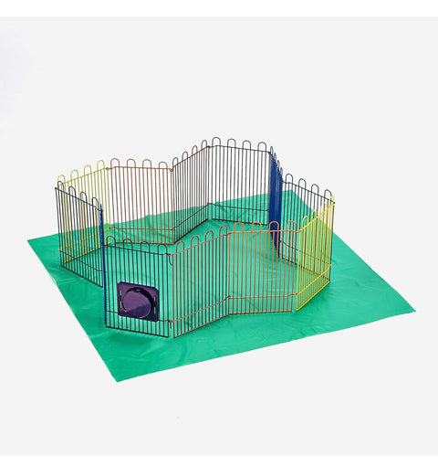 Kaytee CritterTrail Playpen with Mat for Pet Gerbils, Hamsters or Mice Blue Small