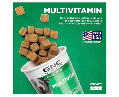 GNC Essentials Dog Multivitamin Soft Chews - 60 ct Salmon Oil Dog Supplement Immune Booster - Bacon Flavor Chewable Dog Multivitamin with Vitamins and Minerals