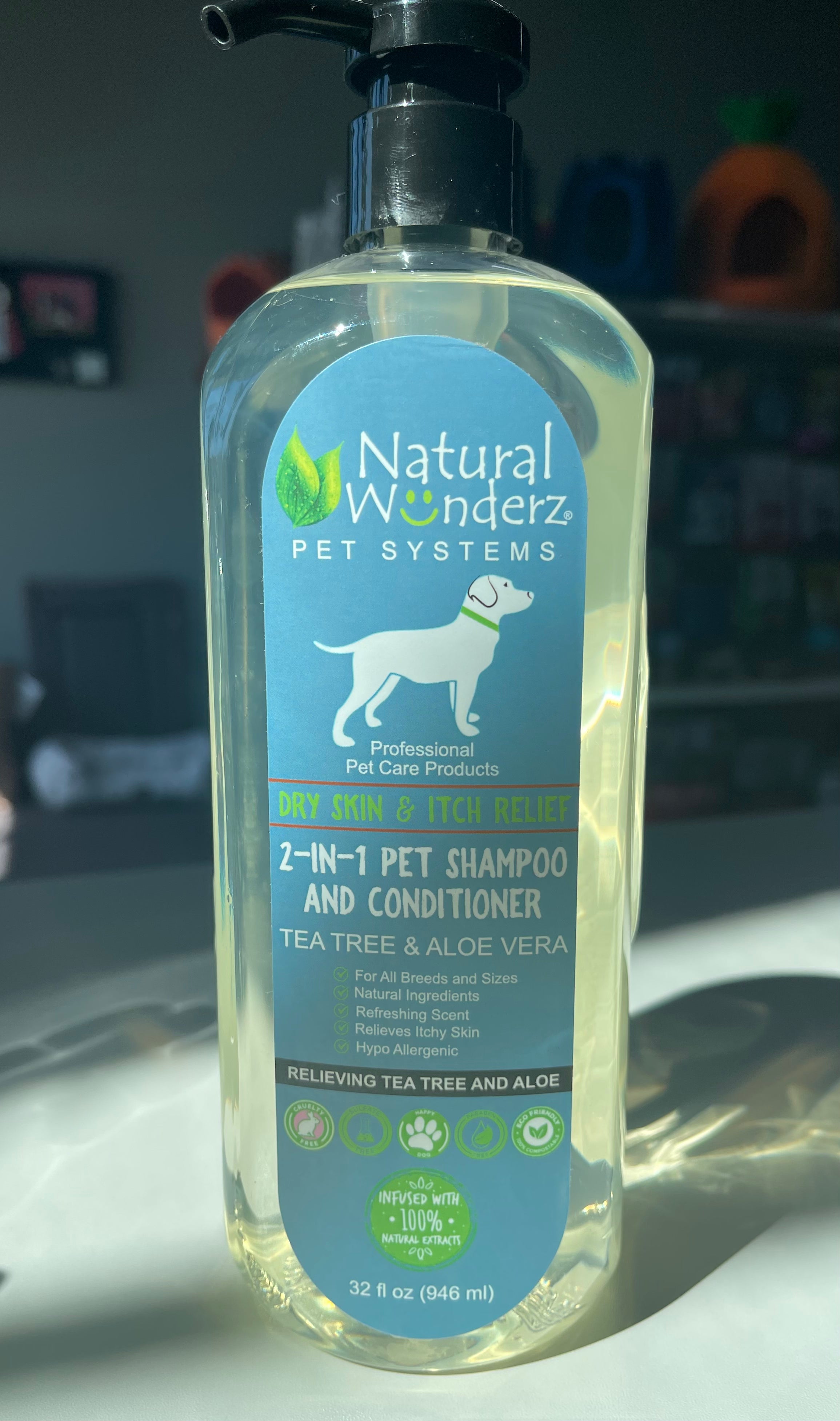 Natural Wunderz DRY SKIN ITCH RELIEF PET SHAMPOO CONDITIONER Tea Tree Valston s Pet Supplies