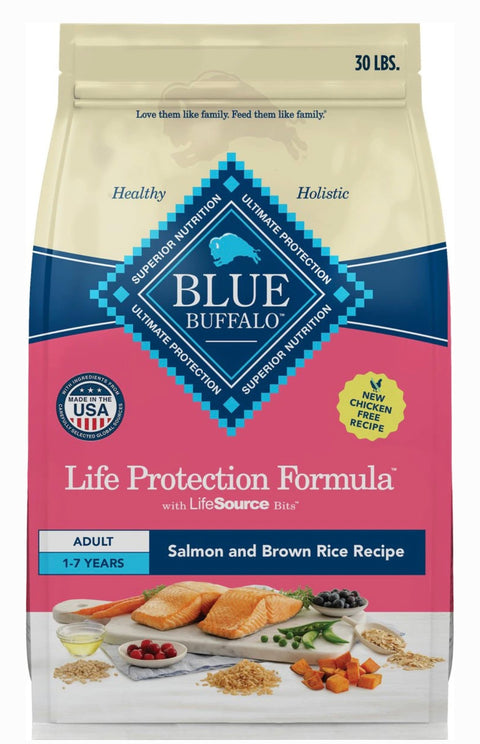Blue Buffalo Life Protection Formula Adult Salmon & Brown Rice Recipe Dry Dog Food, 30-lb bag