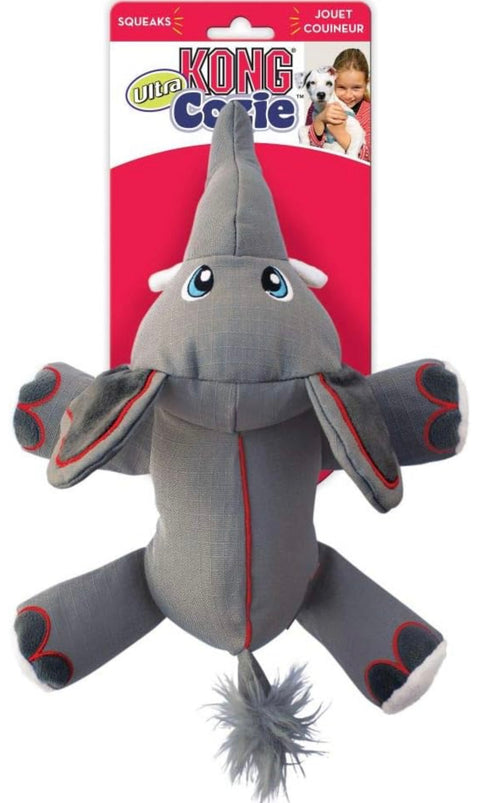 KONG - Cozie Ultra Ella Elephant - Squeaky Plush Dog Toy with Reinforced Seams - for Medium Dogs