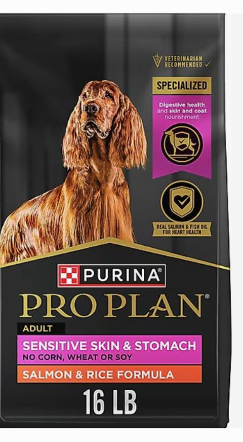 Purina Pro Plan Sensitive Skin & StomachSalmon & Rice Formula Dry Dog Food 16 lbs