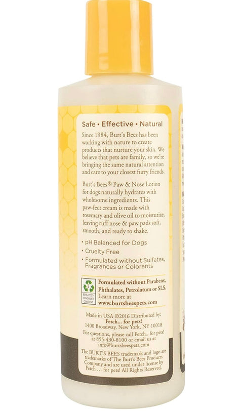 Burt's Bees for Pets Paw and Nose Lotion with Rosemary and Olive Oil, 99.7% Natural Origin Formulas, Dog Paw Pad Lotion, Paw Moisturizer for Dogs, Dog Nose Lotion, 4oz