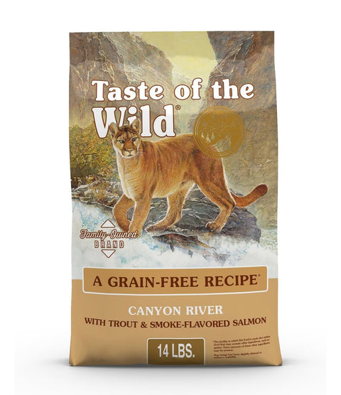 Taste of the Wild Canyon River Trout & Smoke-Flavored Salmon Grain-Free Dry Cat Food 14 lbs