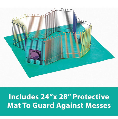Kaytee CritterTrail Playpen with Mat for Pet Gerbils, Hamsters or Mice Blue Small