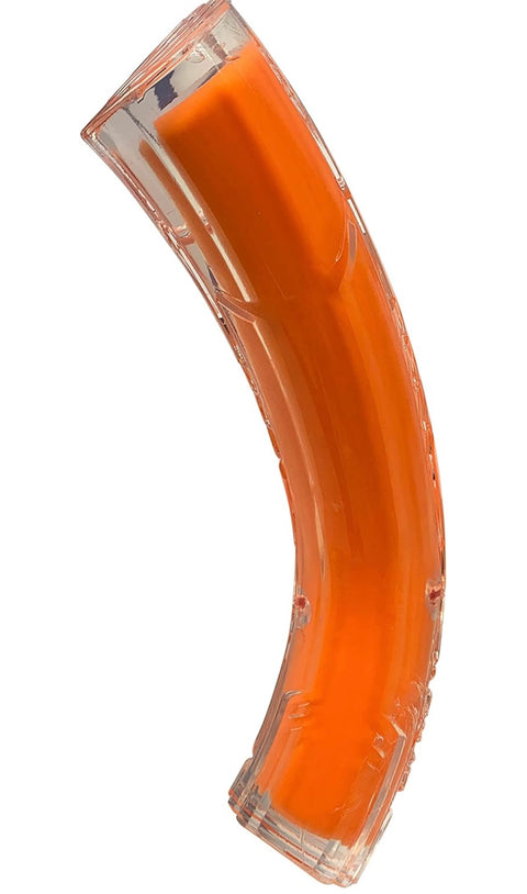 Nerf Dog 8.3in TPR/PP Scented Chicken SuperScent Wishbone Solid Core -Clear/Orange