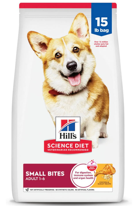 Hill's Science Diet Adult Small Bites Chicken & Barley Recipe Dry Dog Food, 15-lb bag