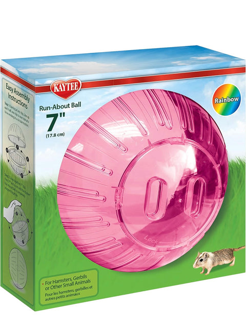Kaytee 7" pink Color Run-About Exercise Ball for Pet Hamsters & Gerbils