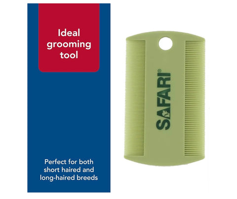 Coastal Pet Safari Double-Sided Grooming Comb - One Size Short Hair Dog Grooming Kit for Flea Prevention and Detection