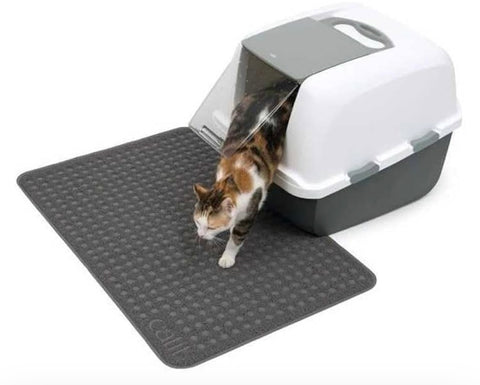 Catit Cat Litter Mat Rectangle Non-Slip Litter Trapping Mat Soft & Comfortable, Easy to Clean for All Cat Litter Types – Large 23.5x35.5