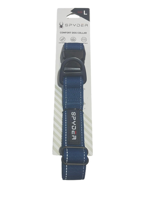 spyder comfort dog collar blue