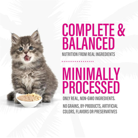 Tiki Cat Baby Pate Wet Cat Food for Kittens, Chicken, Tuna & Chicken Liver, 2.4 oz.