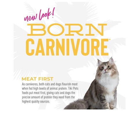 Tiki Cat Born Carnivore High Protein, Indoor Health, Chicken and Turkey Meal Recipe, Grain-Free Baked Kibble to Maximize Nutrients, Dry Cat Food, 3 lb. Bag