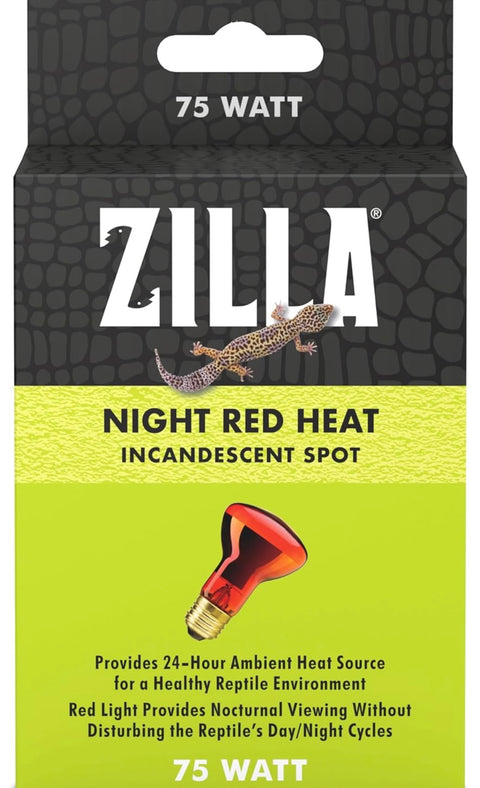 Zilla Incandescent Spot Bulb, for Nocturnal Reptile Species, Night Red 75 w