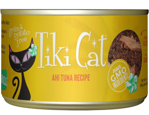 Tiki Cat Grill, Ahi Tuna, High-Protein and 100% Non-GMO Ingredients, Wet Whole Foods Cat Food for All Life Stages, 6 oz. Cans