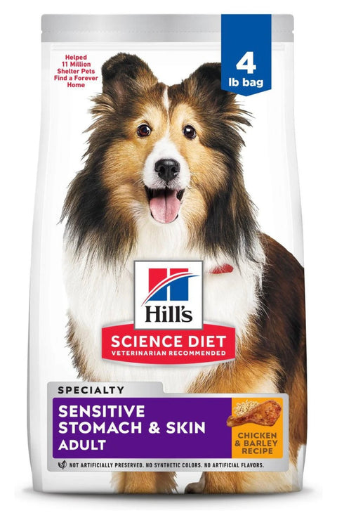 Hill's Science Diet Adult Sensitive Stomach & Sensitive Skin Chicken Recipe Dry Dog Food, 4-lb bag