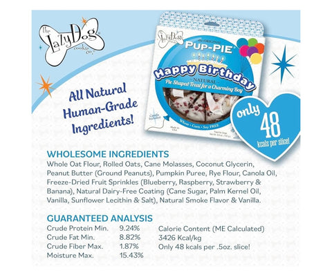 The Lazy Dog - Happy Birthday Pie Dog Treat for a Special Boy (5 oz). A Treat for Your Special Friend’s Celebration Day! (Includes Bonus Birthday Sign!)