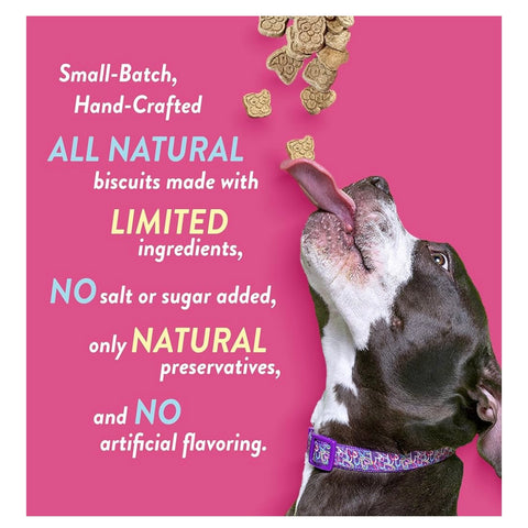 Spunky pup Every Day Biscuit Dog Treats - All-Natural, Handmade in USA, Perfect for Training or Snacking, 24 oz Resealable Pouch- Birthday Bites- Peanut Butter Flavor