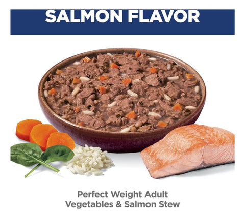 Hill's Science Diet Adult Perfect Weight Management Vegetables & Salmon Stew Wet Cat Food, 2.8-oz pouch