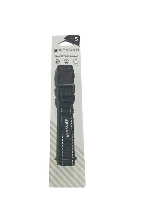 spyder comfort dog collar black color
