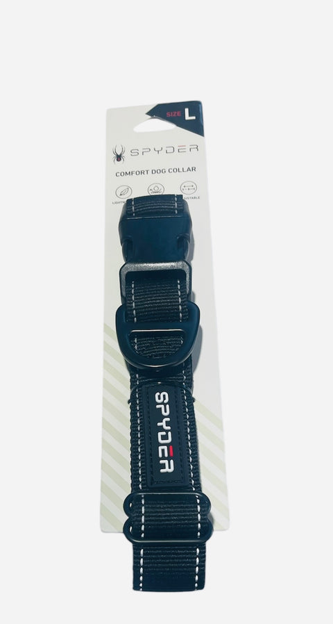 spyder comfort dog collar black color