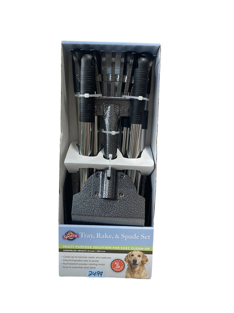 spotty tray , rake , and spade set