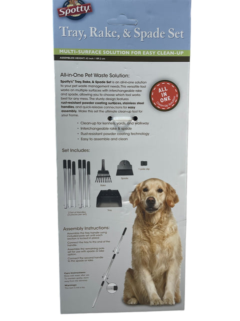 spotty tray , rake , and spade set