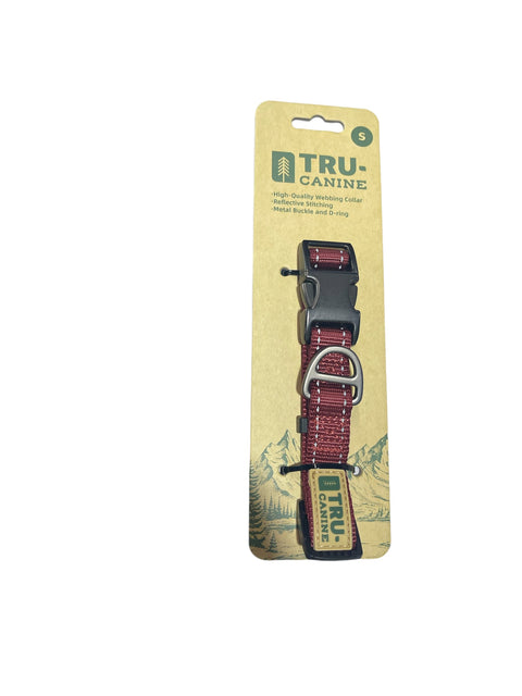 tru canine collar burgundy color