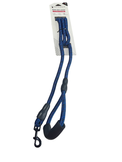 spyder rope dog leash 6 feet blue and black