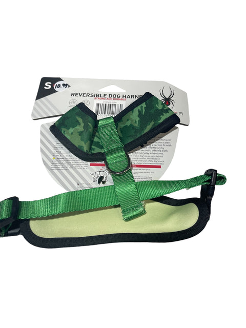 spyder reversible dog harness green and black