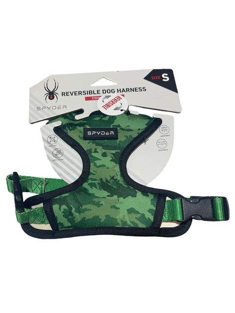 spyder reversible dog harness green and black