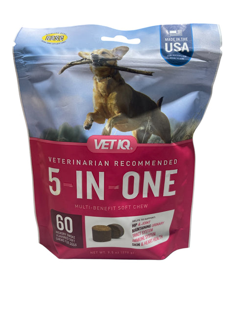 vet IQ 5 in one multi benefit soft chew 60 count