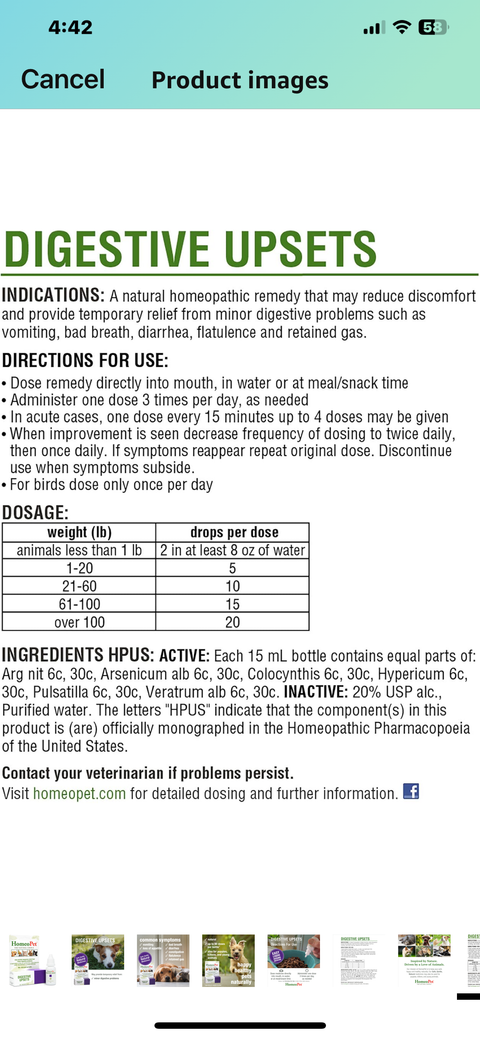 HomeoPet Digestive Upsets, Natural Pet Digestive Support, Digestive Supplement for Dogs, Cats, and Small Pets, 15 Milliliters