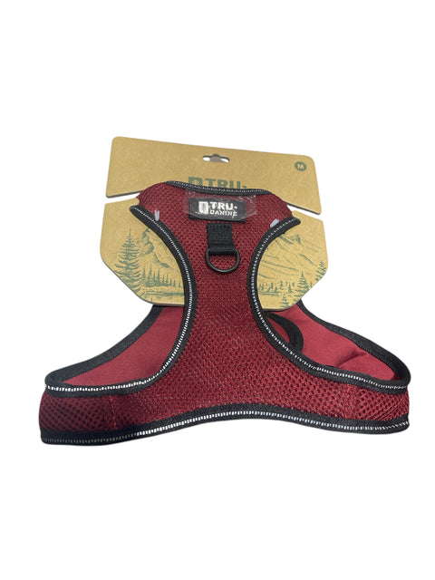 dog harness burgundy color and black