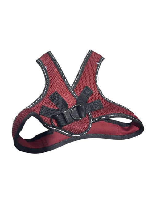 dog harness burgundy color and black