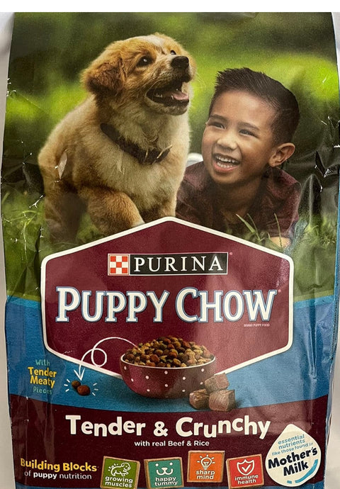 Purina, Puppy Chow High Protein Dry Puppy Food, Tender & Crunchy With Real Beef, 32 pounds