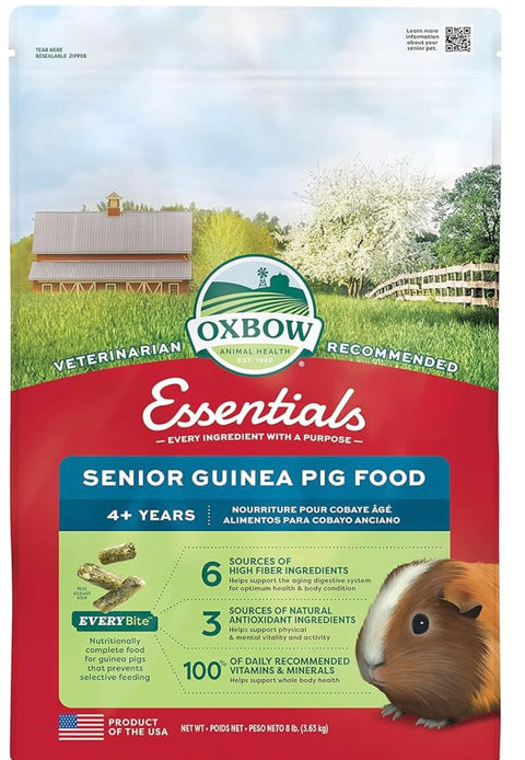 Oxbow Essentials Senior Guinea Pig Food - All Natural Food Pellets for Senior Guinea Pigs - 8 lb.