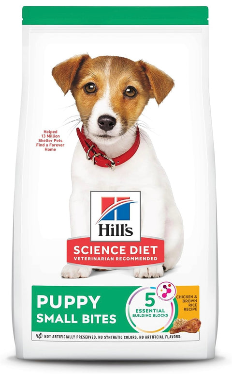 Hill's Science Diet Puppy Small Bites Chicken Meal & Brown Rice Recipe Dry Dog Food, 12.5 lb. Bag