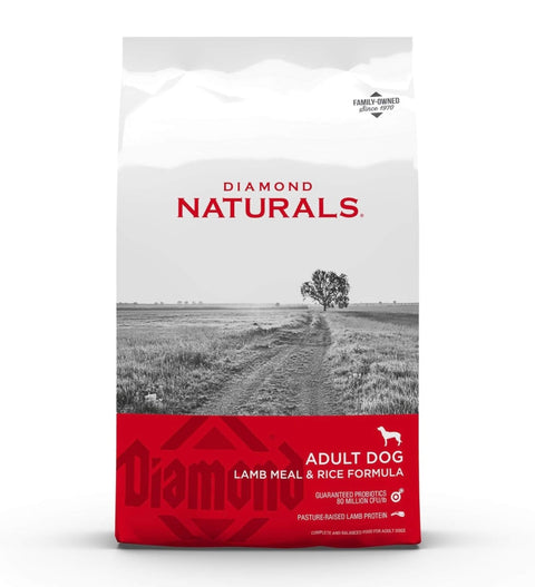 Diamond Naturals Adult Real Meat Recipe Premium Dry Dog Food With Real Pasture Raised Lamb Protein 40Lb