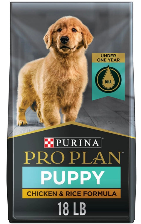 Purina Pro Plan High Protein Chicken & Rice Formula Dry Puppy Food 18 pounds