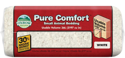 Oxbow Pure Comfort Small Animal Bedding - Odor & Moisture Absorbent, Dust-Free Bedding for Small Animals, White, 36 Liter Bag, 15.0" L x 8.7" W x 3.5" Th