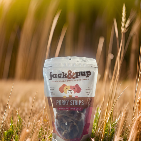 jack and pup treats by meant experts and dog lovers porky strips 8 oz