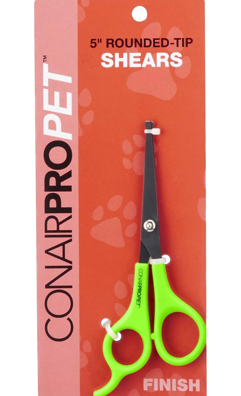 CONAIRPRO dog & cat 5”Scissors for Grooming with Rounded Tip For Added Protection, Ideal for all Size Breeds