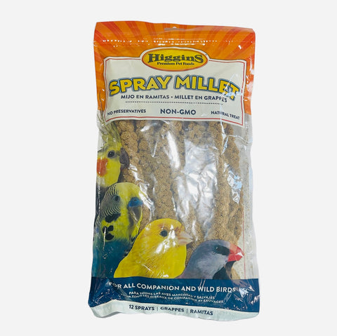 Higgins 12 Count Spray Millet, Natural Treats for All Pet and Wild Birds