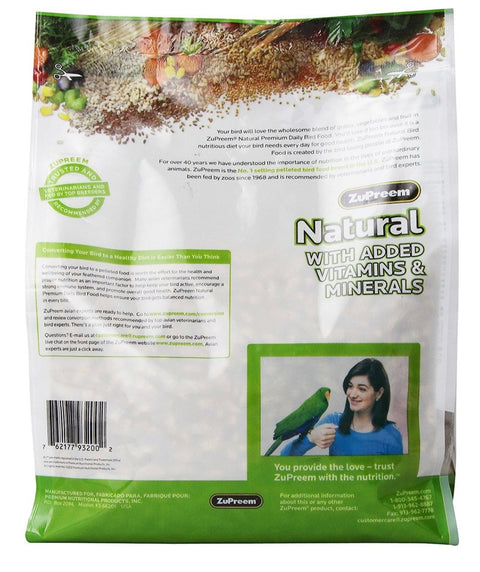 ZuPreem Natural Medium & Large Smart Pellet Bird Food 3 lbs