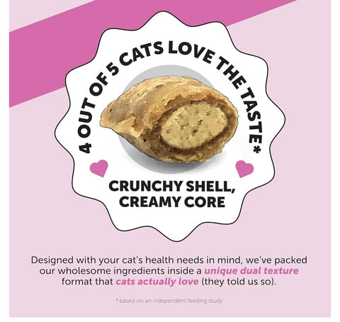 Pet Honesty Cat Multivitamin Crunchy & Creamy Chews - Cat Treats for Health + Immune, Joint Support, Skin & Coat, & Digestion - Vitamins with Omega 3s, Lysine & Probiotics (30 Day Supply)
