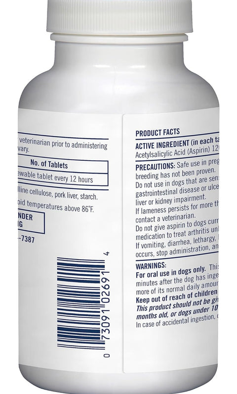 PetArmor Aspirin for Small Dogs, Fast Acting Anti-Inflammatory and Pain Relief For Dogs, Vet-Quality Joint Support and Pain Meds for Dogs, 75 Liver Flavored Tablets