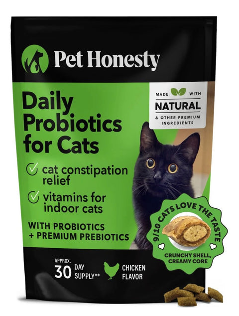 PetHonesty Probiotics Gut + Immune Health Chews Digestive Probiotics Supplement for Cats, 3.7-oz bag